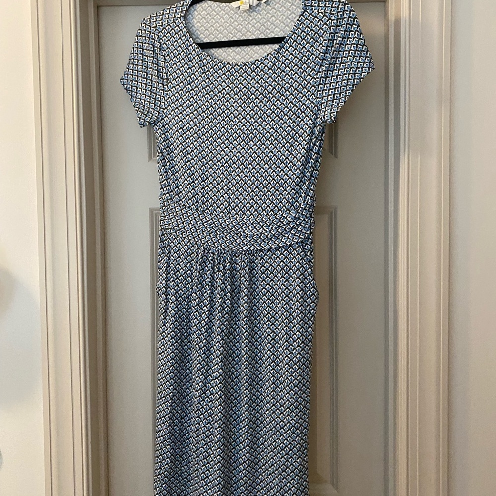 Boden Blue Geometric Midi Dress